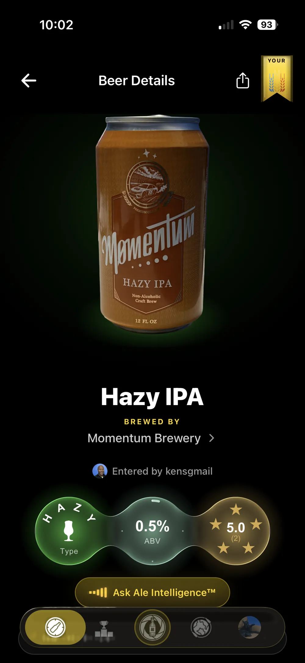 Momentum Hazy IPA — Beer Details in the BREWTANICA app
